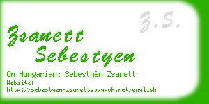zsanett sebestyen business card